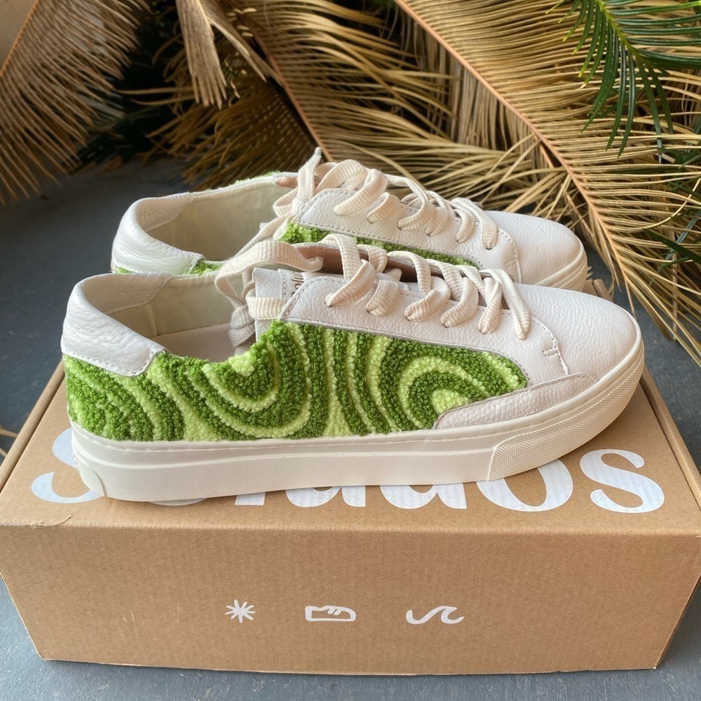 SOLUDOS NWT Ibiza Platform Psychedelic Spiral Green Sneaker in Women’s size 8.5 - Picture 4 of 12